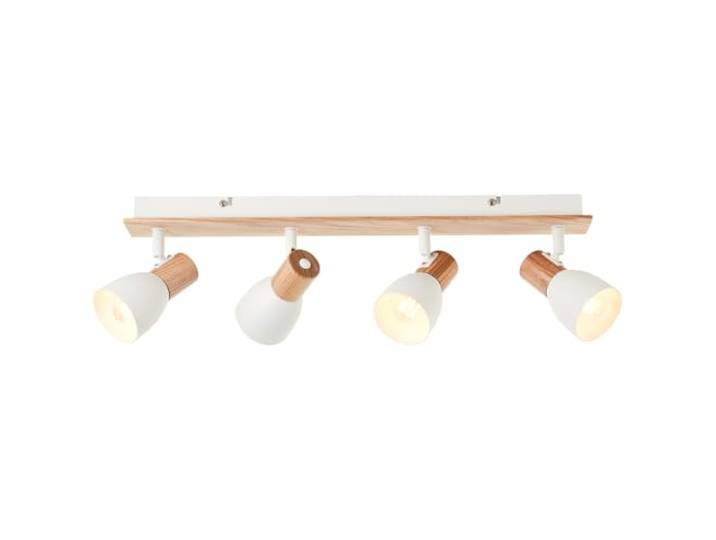 Brilliant Plafonnier Daintree 4 lumières blanc avec bois - 99867/75