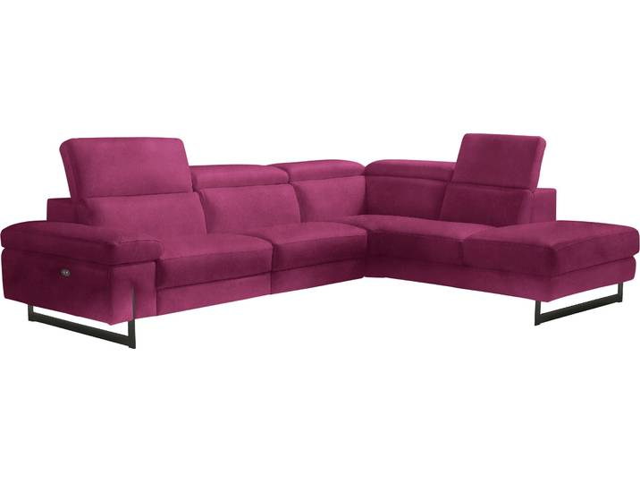 Ecksofa, Luxus-Microfaser, Fuchsia 278×221 cm, Mit Relaxfunktion, Elegant, EGOITALIANO