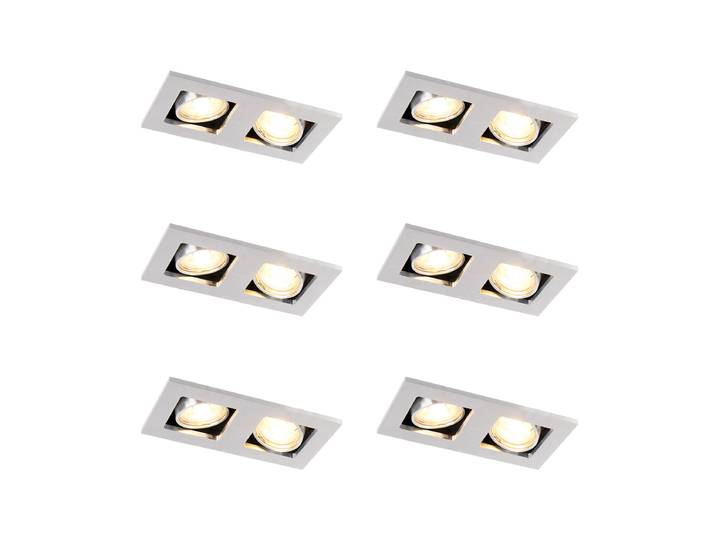 Ensemble de 6 spots encastrables aluminium rectangulaires 2