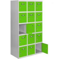 SimonRack Spind Schrank, Metallschrank, Schließfachschrank, Schloss, 3 Abteile, 1800x1200x500 mm  - Simonlocker