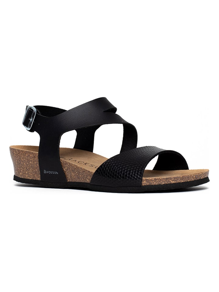 BACKSUN Keilsandaletten "Lamezia" in Schwarz - 36