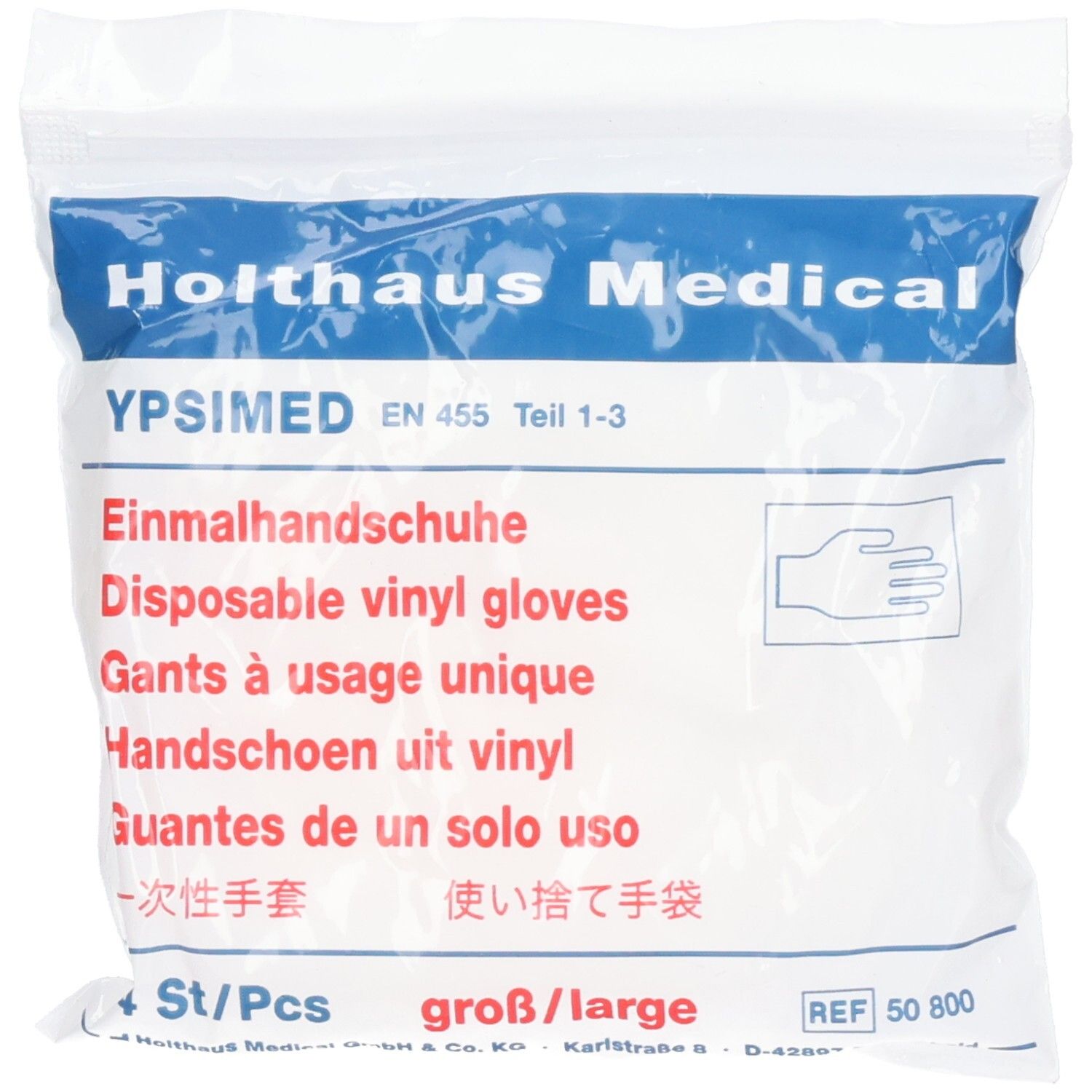 Handschuhe Einmal Ypsimed Vinyl groß 4 St