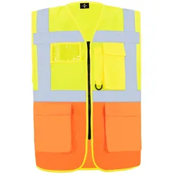 Korntex, Warnweste, Warnweste Multifunktional Hamburg Signal Gelb/Orange mit 360° Sicherheit S EN 20471  KXCMF (S)