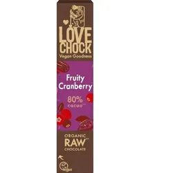Lovechock RAW Riegel Cranberries 80% Kakao bio