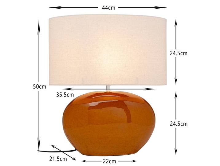 KARE Tischlampe Beo, gelb / orange, für Wohn- / Esszimmer, Textil / Stoff / Seide, Skandinavisch, Tischlampe