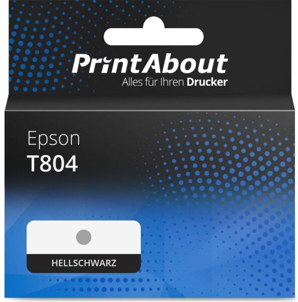 PrintAbout Druckerpatrone kompatibel mit Epson T804 (C13T804700) - Hellschwarz