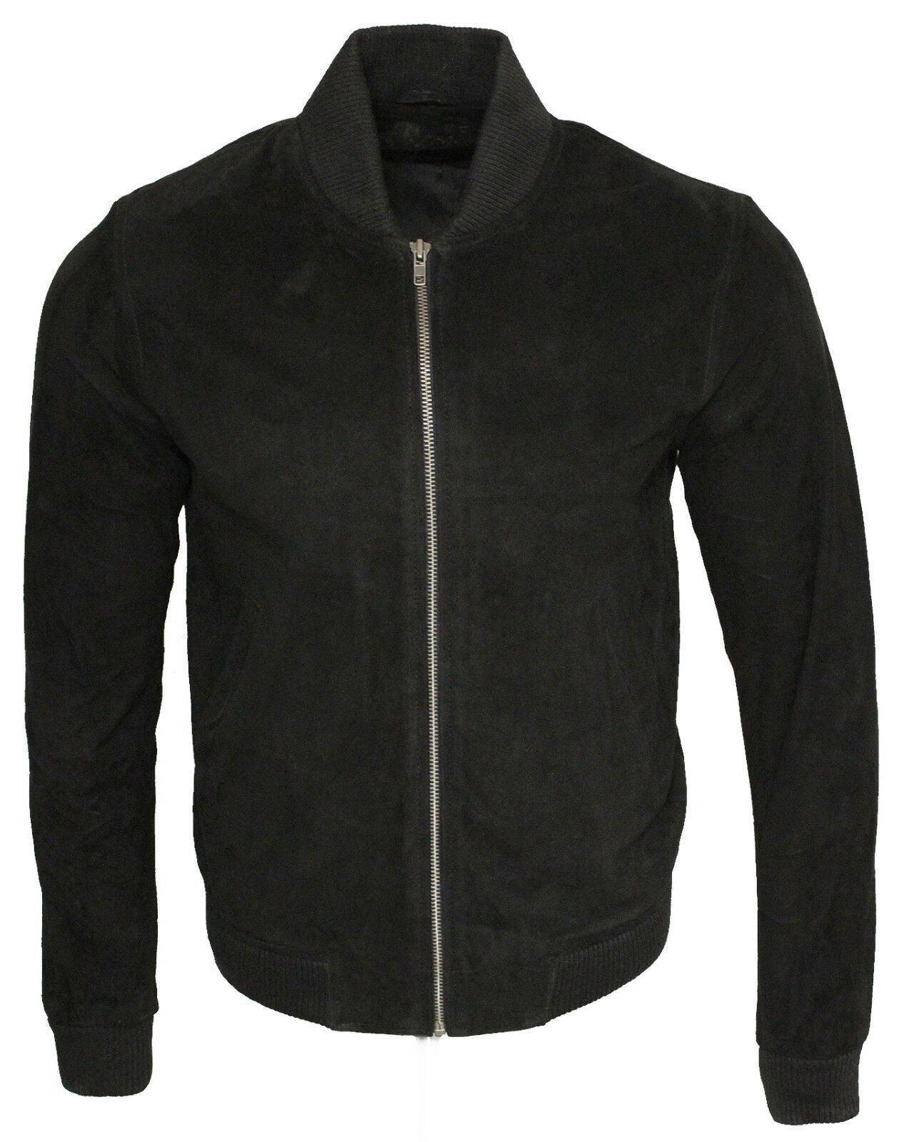 Varsity-Bomberjacke aus weichem Wildleder