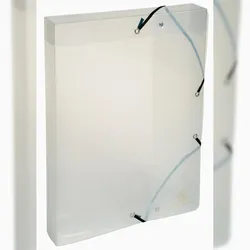 Exacompta 5972E 8x Archivbox aus PP 700μ, Rücken 40mm, 25x33 cm für DIN A4 - Crystal - Kristall