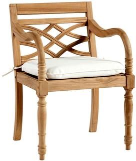 Ceylon Teak Dining Armchair with 1 Cushion - Ballard Designs
