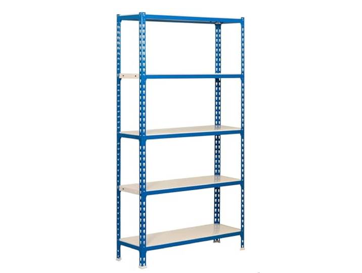 SimonRack Schwerlastregal, Lagerregal, 200x100x30 cm, Metallregal, Kellerregal, Biegestelle 180 kg, 5 Fachböden, Blau/Weiss - Simonclick