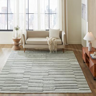 KALATY Gray Layered Stripe Indoor/Outdoor Area Rug