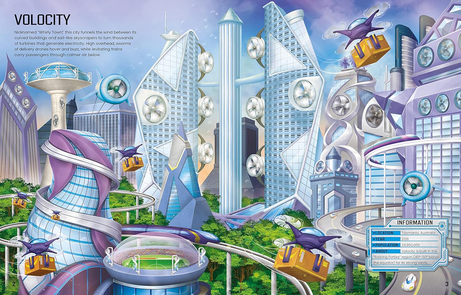 Build Your Own Futuristic Cities by Sam Smith - Build Your Own Sticker Book - Paperback - Ages 5+ - Usborne Interactive Kids Activity Book