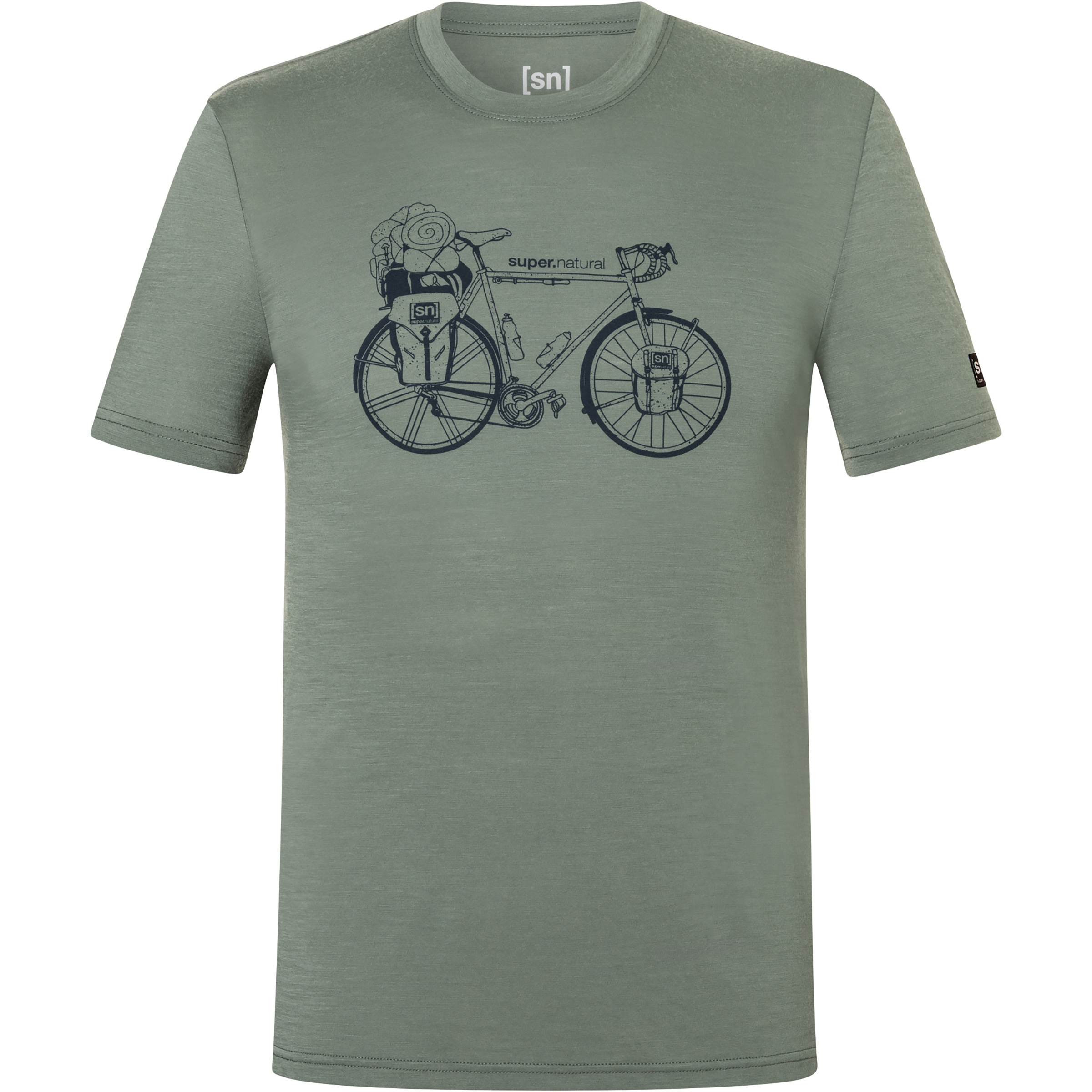 Super.Natural Wander Wheel Herren T-Shirts oliv Größe L Trekking Hautfreundlich Merinowolle