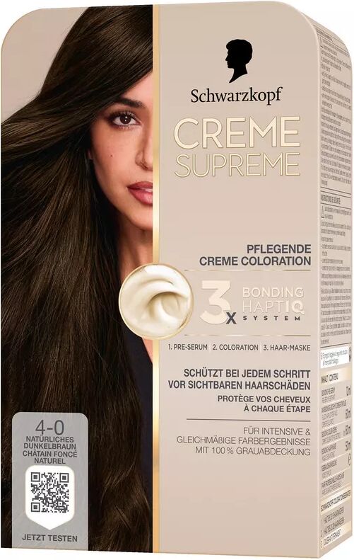 Creme Supreme - Coloration 4-0 Natürliches Dunkelbraun, 1 Stück, - Natürliches Dunkelbraun