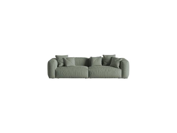 Modulares 4-Sitzer Design Sofa „Martina“ Strukturstoff Moosgrün Micadoni