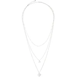 Kette mit Anhänger LASCANA "Halskette", Damen, Gr. Metall, L: 68, silberfarben, glänzend, Basic, Halsketten, mehrreihige Halskette, geometische Anhänger