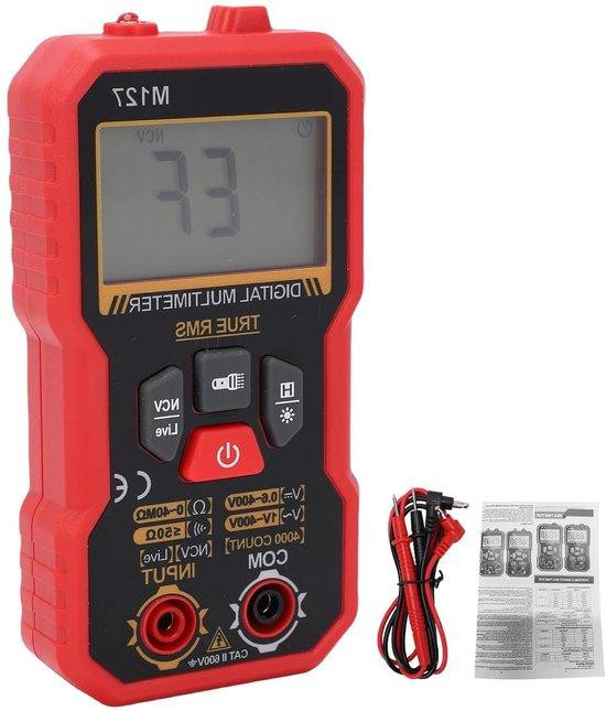 Digitale Multimeter Stroomtang Tester met Automatisch Bereik en 4000 Tellingen - Zwart