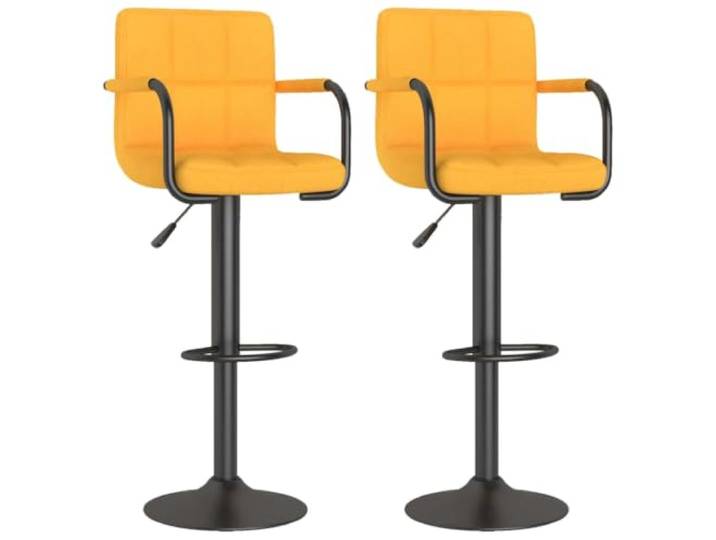 Kaorsrow Barhocker 2er Set Drehbar Hoehenverstellbar Senfgelb Stoff Ergonomische Thekenstuehle fuer Esszimmer und Kueche mit Gaslift, Rueckenlehne und bequemer Fussstuetze fuer lange Abende.