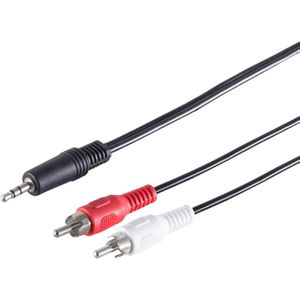 S-Conn Audiokabel 30832-5, 5m, 3,5mm Klinke / 2x Cinch, Stereo