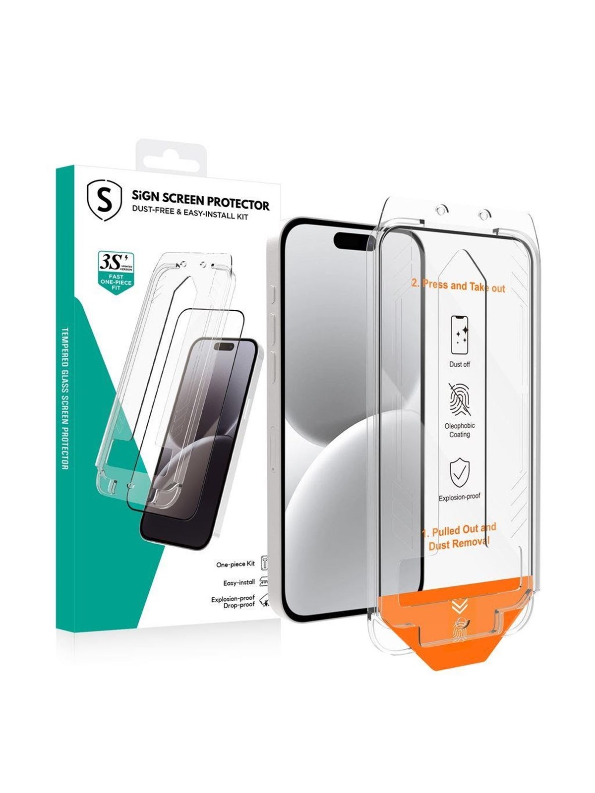 SiGN Screen Protector iPhone 16 Plus - EZ Apply with dust free applicator