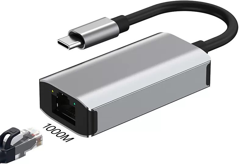 INF USB-C-auf-Gigabit-Ethernet-Adapter mit 3-Port-Hub