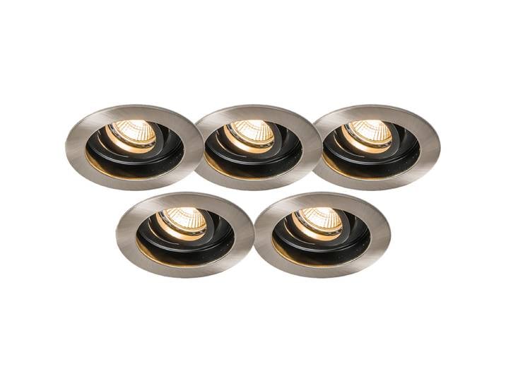 Spot encastré Rondoo en acier, lot de 5