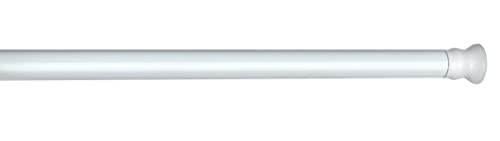 WENKO Telescopische douchegordijnrail Clip-On, wit, aluminium, 110-185 cm