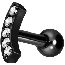 Titan Ohrpiercing mit Innengewinde BOGEN + 5 KRISTALLE