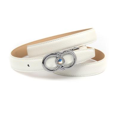 Ledergürtel ANTHONI CROWN, Damen, Gr. 85, weiß, Rindsleder, unifarben, Gürtel Ledergürtel, Eleganter Klassiker mit Glitzersteinen, leicht bombiert