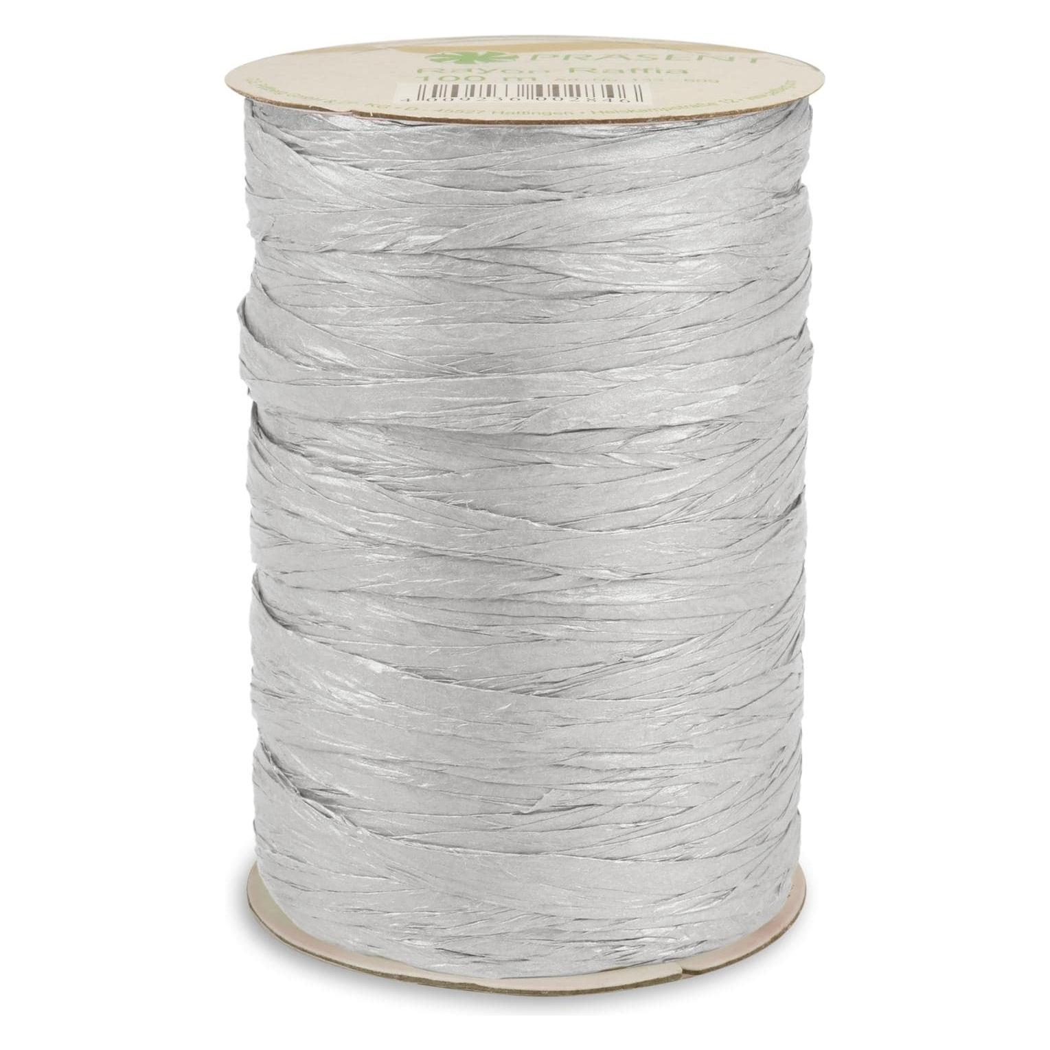 Präsent Geschenkband Raffia Metallic Glitter silber (24x) (139-631)