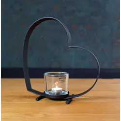 Herzförmiges Eisenwindlicht Bebi 30 cm