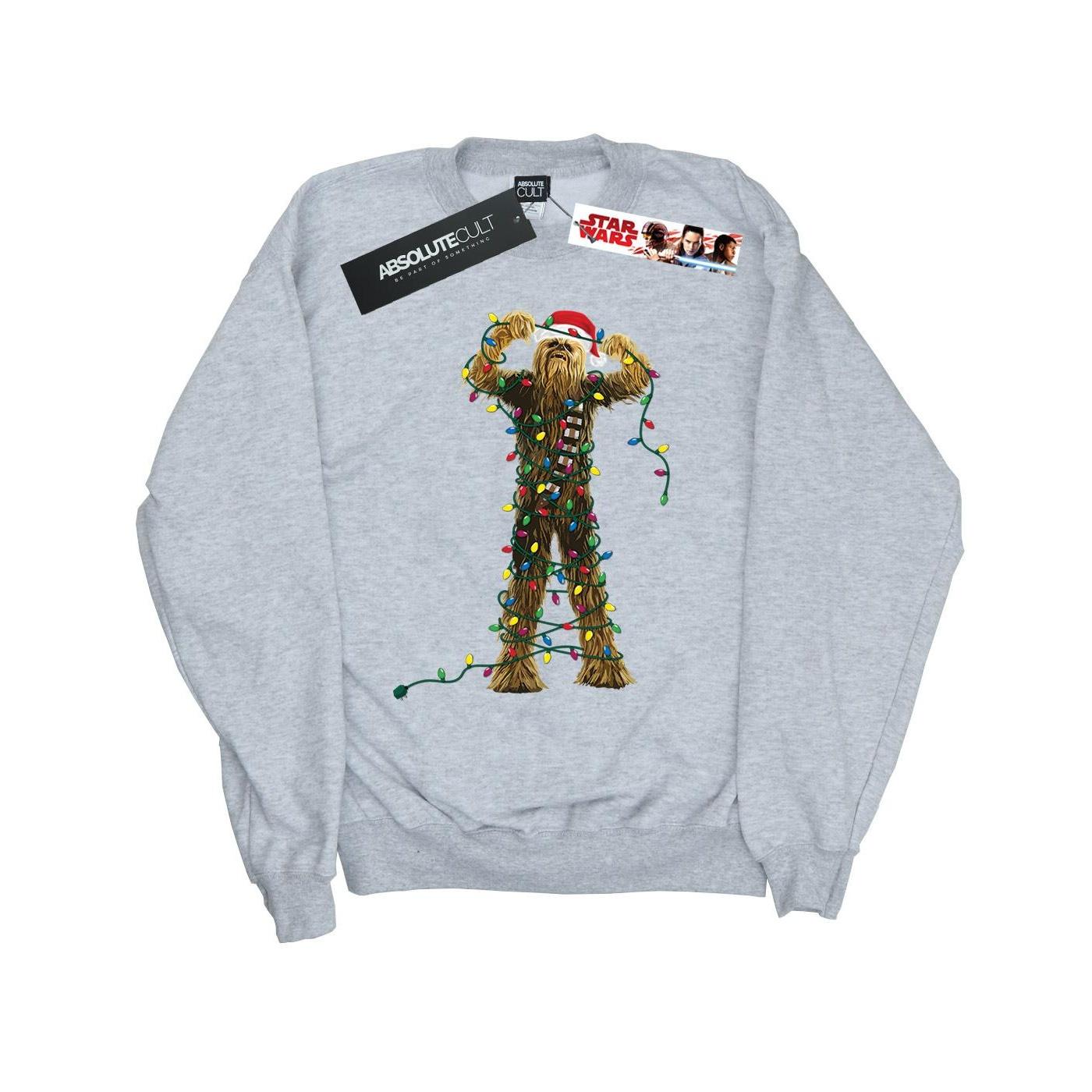 Star Wars Jongens Chewbacca Kerstverlichting Sweatshirt (Sportgrijs)