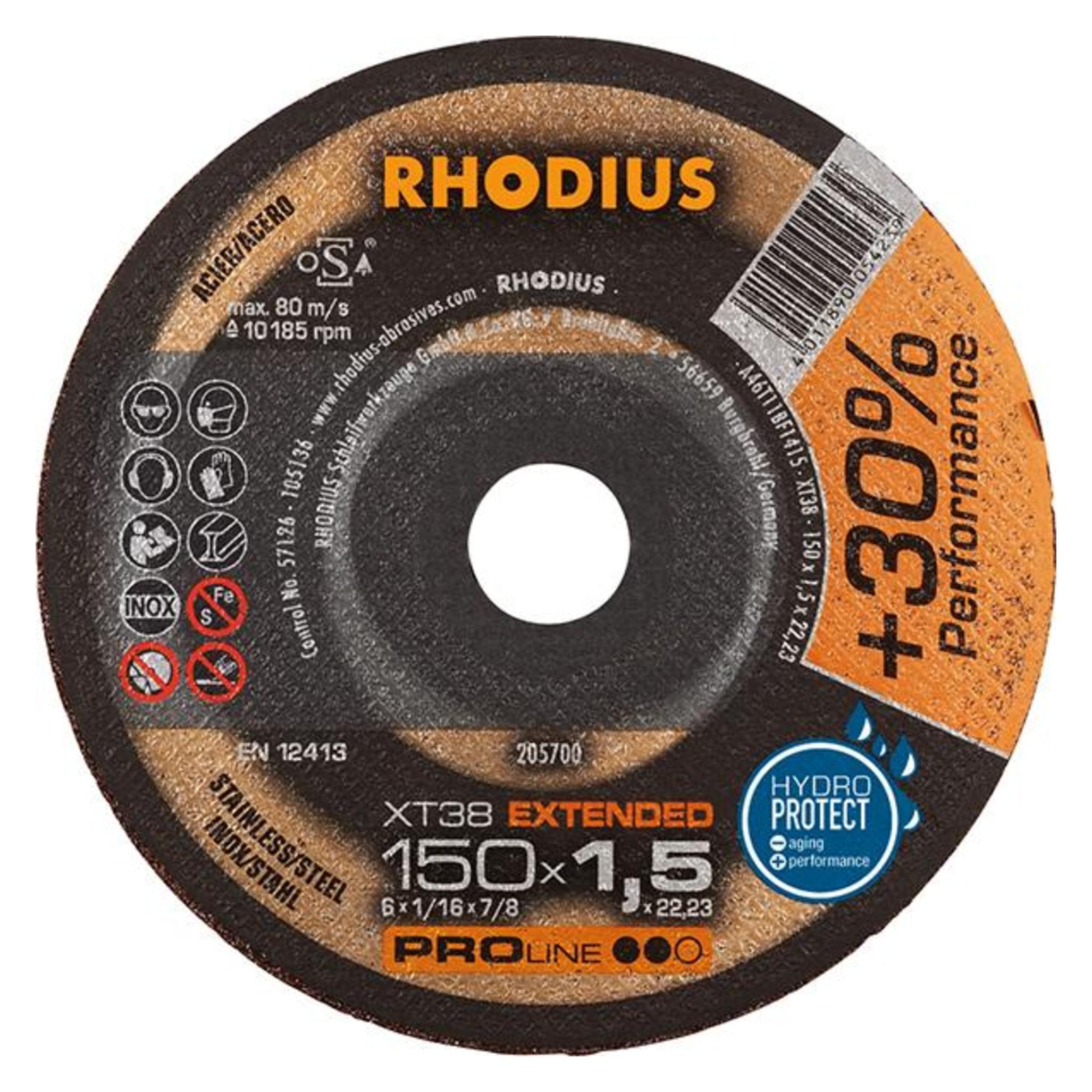 Rhodius Extradünne Trennscheibe gerade XT38 Ø 150 x 1,5 x 22,23mm (205700)