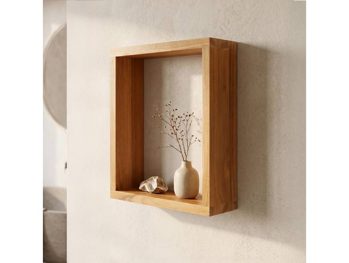 Etagère murale en teck 30 x 35 cm