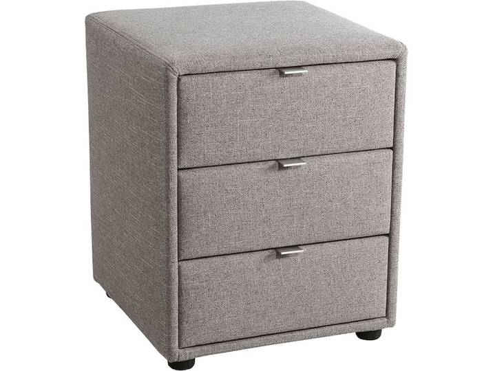 Nachtkonsole JOCKENHÖFER GRUPPE LORE, Nachttisch mit 3 Schubladen, Breite: 42,5cm , grau (grau 313, 09), H:53cm T:45cm, Sideboards, Nachtkonsole, große Stoff- und Farbauswahl