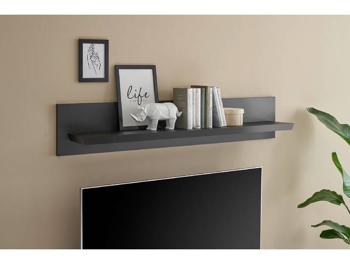 Wandboard Spanplatte, beschichtet Schwarz 140cm