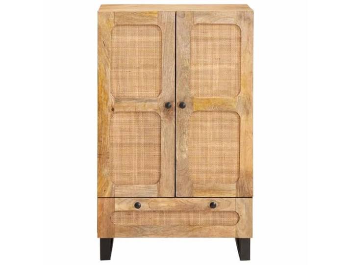 KTHLBRH Sideboard braun 40 x 33 x 110 cm Mango Massivholz Minimales, modernes Design für Esszimmer oder Wohnzimmer, elegantes braunes Finish
