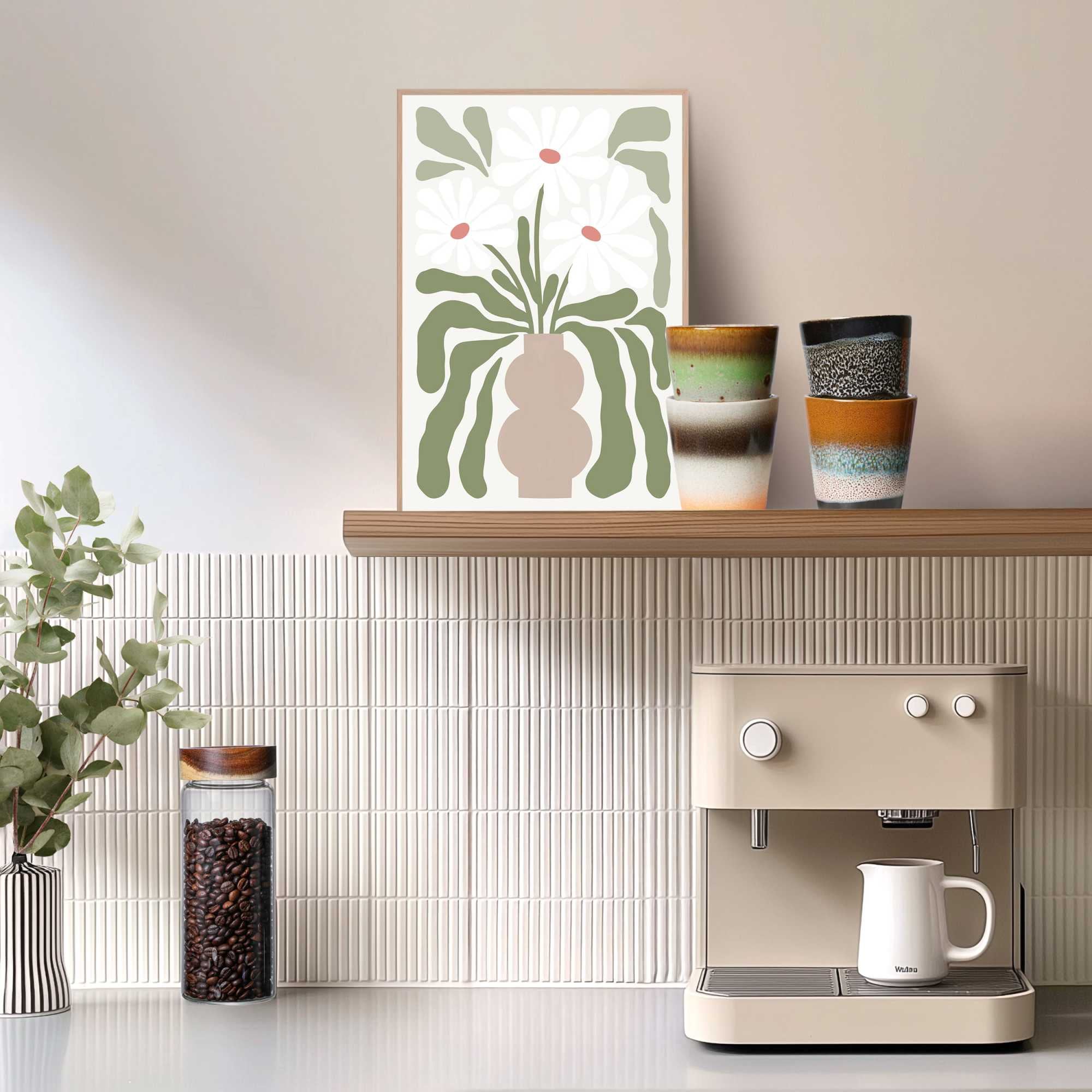 Reinders! Poster REINDERS "Abstract Flowers", grün (farbe bild(er): grün), B:20cm H:30cm T:1,6cm, Bilder, Poster, Wohnzimmer - Blumen - Vase - Grün - MDF - Blumen und Pflanzen farbe bild(er): grün B/H/T: 20cm x 30cm x 1,6cm