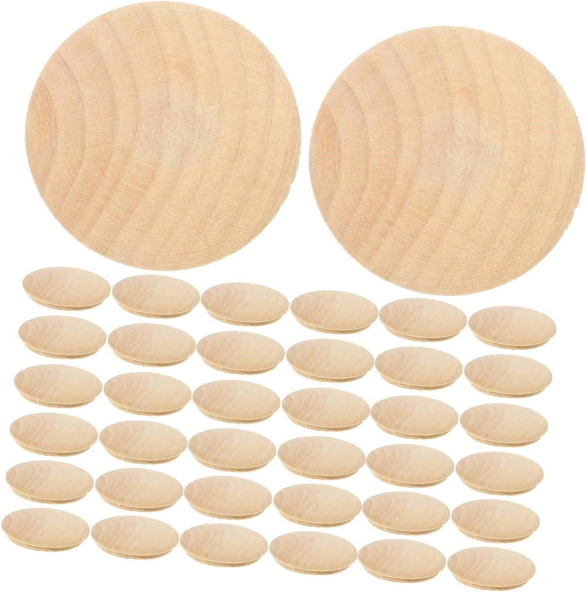 100 stuks Houten Afdekpluggen voor meubels - Licht taps toelopend - Houtkleur