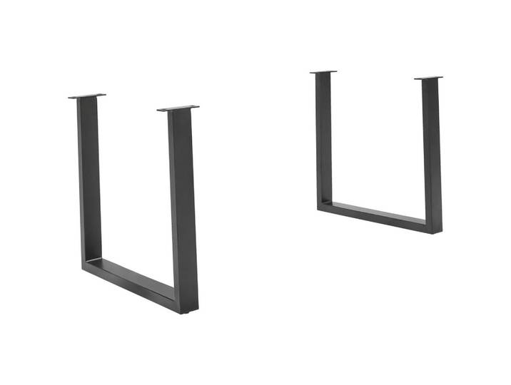 Valdera Tischgestell, Dunkelgrau, Metall, 2-teilig, U-Form, 8x73x78 cm, Esszimmer, Esstische, Tischsysteme, Tischgestell