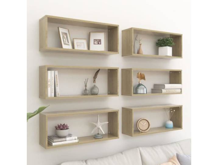 Étagères murales - HAUTE QUALITÉ - Chêne sonoma - 6 pcs - 60x15x23 cm - Aggloméré