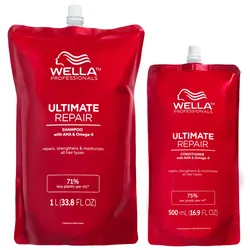 1500ml Wella Professionals Ultimate Repair Daily Kit Refill (Shampoo Refill 1000ml + Conditioner Refill 500ml)