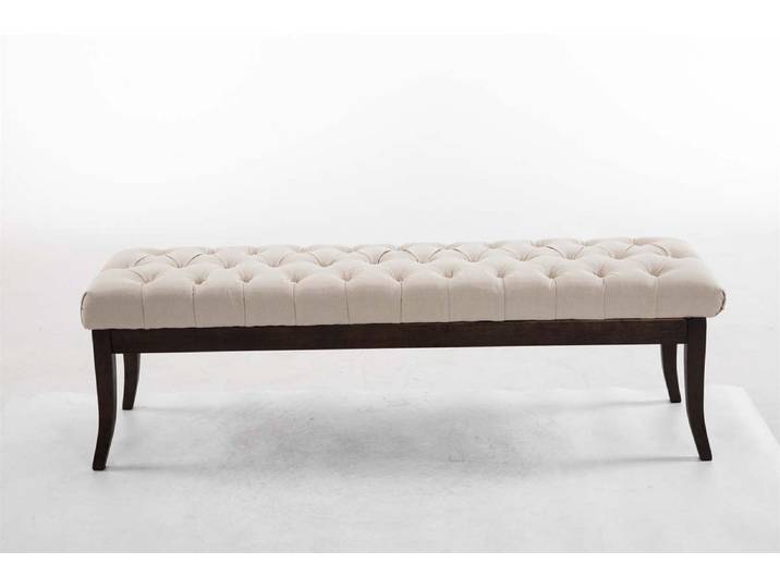 TPFLiving Sitzbank Romeo Stoff antik-dunkel 150 - creme Stück
