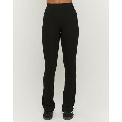 Leggings TALLY WEIJL "SLECOPATRY", Damen, Gr. 36, N-Gr, schwarz, Jersey, Obermaterial: 48% Baumwolle, 47% Modal, 5% Elasthan, unifarben, bootcut fit lang, Hosen Leggings, Baumwollmischung, Bootcut