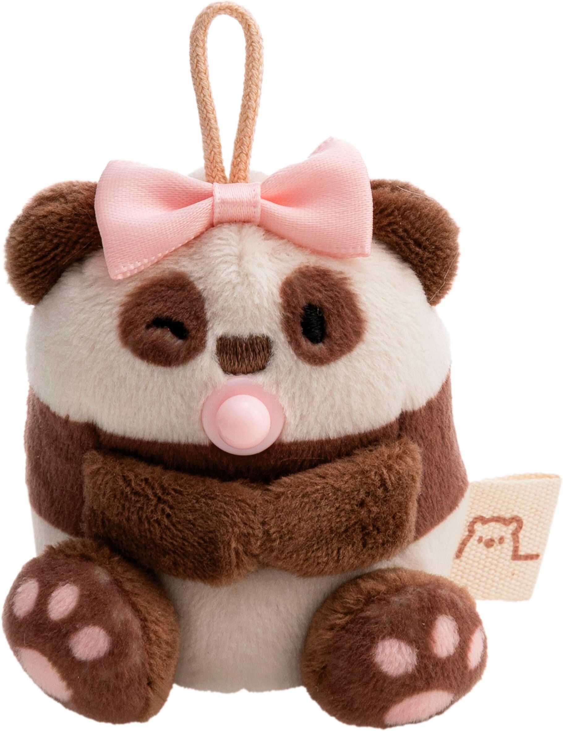 Kuscheltier NICI "mymochi, Set Panda Kono 7cm mit Breischale & Bettchen mit Karabiner", braun (beige), Plüschfiguren, KinderH:9cm, Plüsch, Kuscheltier, in Geschenkbox, H:9cm