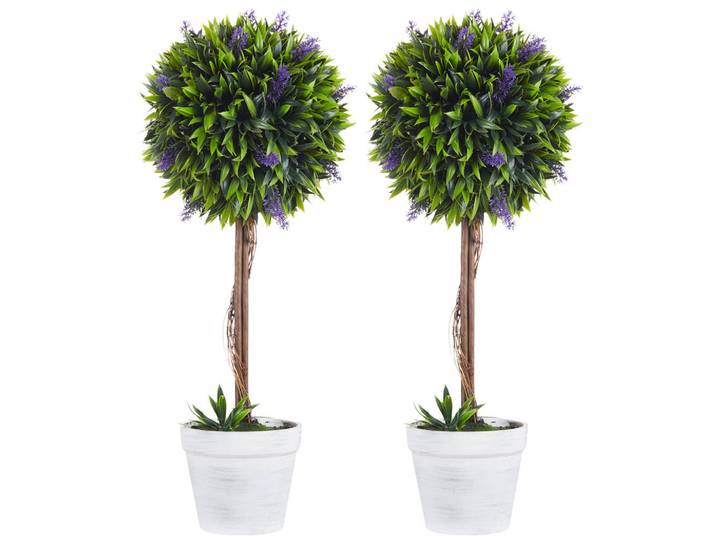Homcom Kunstpflanze Lavendel 2er-Set Künstliche Pflanzen 60 cm Zimmerpflanze Grün, Kunststoff, 60 cm, Dekoration, Blumen & Blumentöpfe, Kunstpflanzen