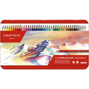 Caran Aquarellstifte d'Ache SUPRACOLOR 3888, farbig sortiert, im Metalletui, 120 Stück