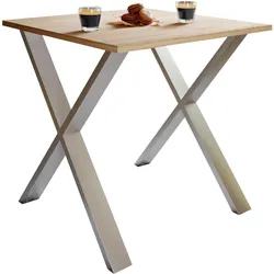 VCM, Esstisch, Holz Esstisch Xona X Silber (80 x 50 x 76 cm)
