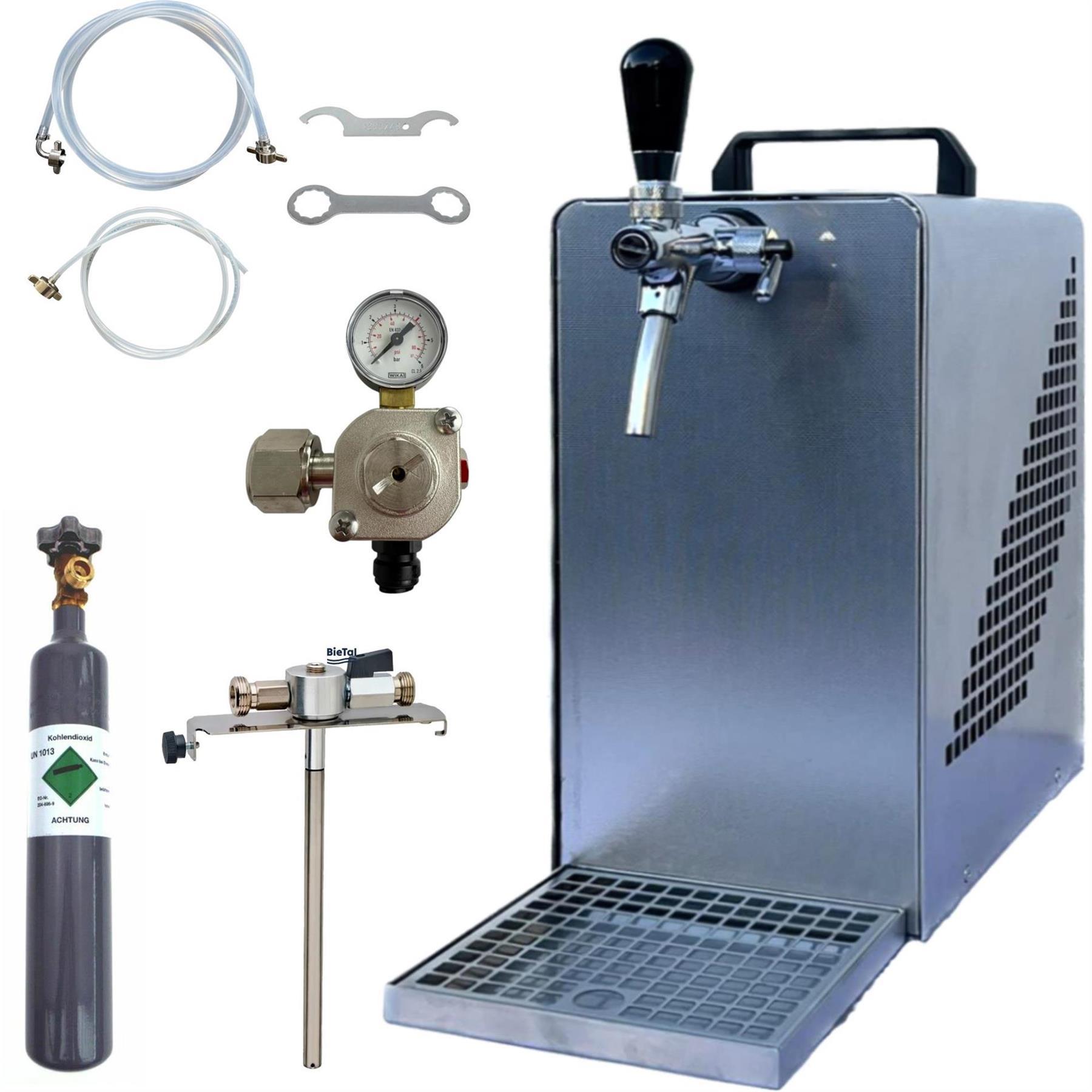 Bierkühler BieTal Bierzapfanlage 30 L/h KOMPLETTSET 5 Liter Adapter - 0,5Kg CO2