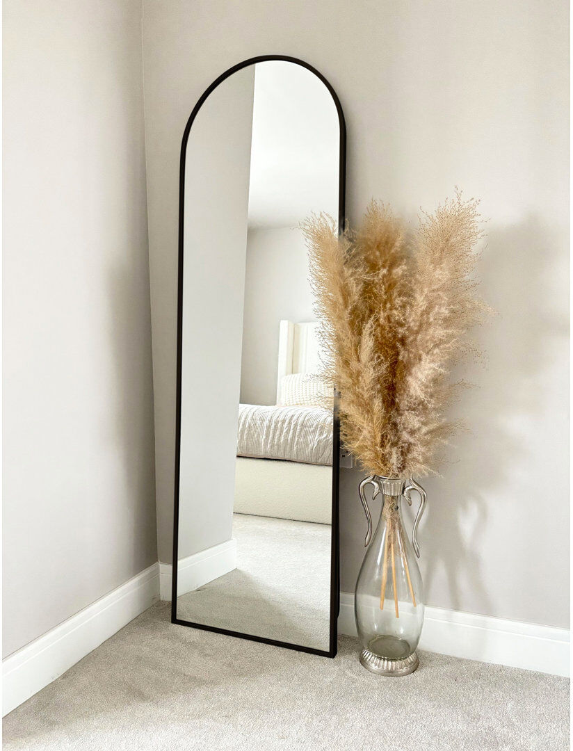 Metro Deneane Metal Arch Mirror Black 145cm H X 45cm W X 10cm D